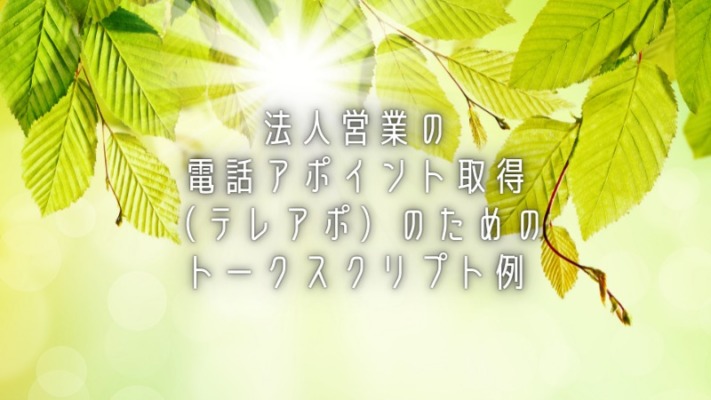法人営業の電話アポイント取得（テレアポ）のためのトークスクリプト例
