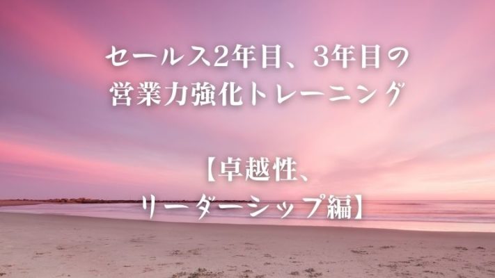 営業（セールス）2年目、3年目の営業力強化トレーニング【卓越性、リーダーシップ編】